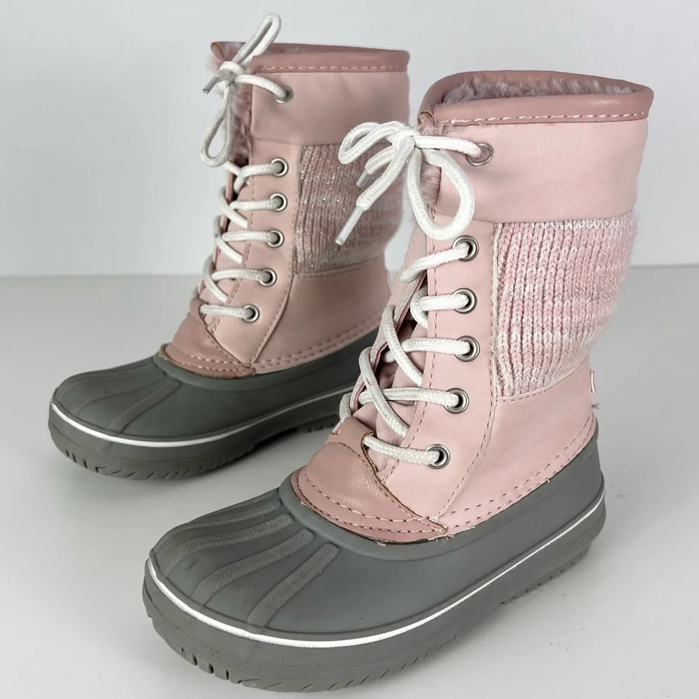 LONDON FOG PINK SPARKLY WARM LINED SNOWBOOTS - Picture 7 of 11